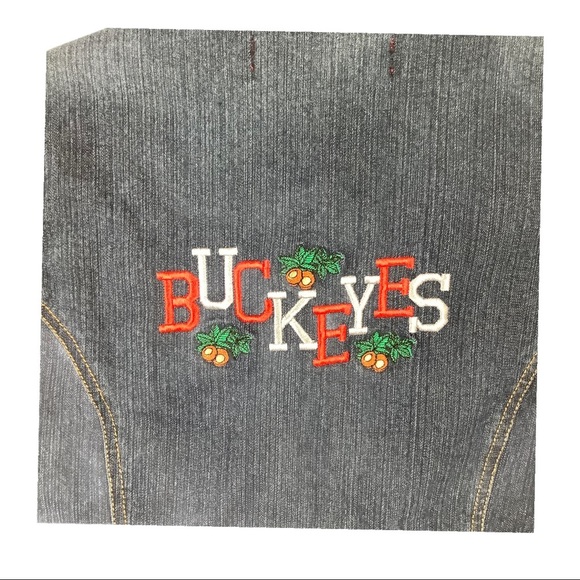 Ohio State Buckeyes Jean Jacket GLO Junior Large Embroidered Dark Wash - Picture 5 of 5